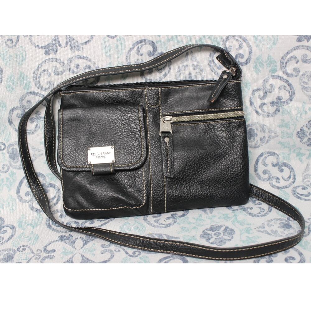 Relic Brand Black Faux Leather Lined‎ Crossbody/ Purse/ Bag/ Handbag